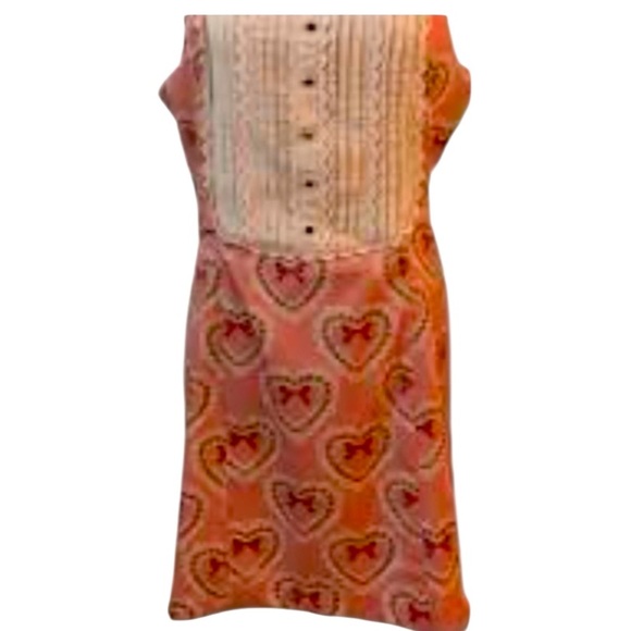 Urban Outfitters Kimchi Blu Pink Heart Bow Pattern Dress $69 - Picture 1 of 8